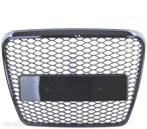 GRELHA FRONTAL PARA AUDI A6 C6 4F 08-11 LOOK RS PRETO BRILHANTE - 2