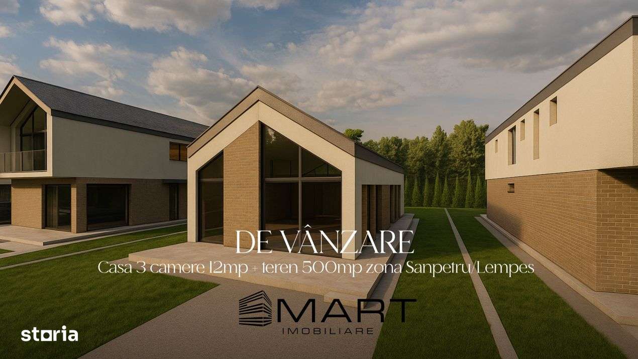 Casa 3 camere 12mp + teren 500mp zona Sanpetru/Lempes - Imagine principală: 1/14