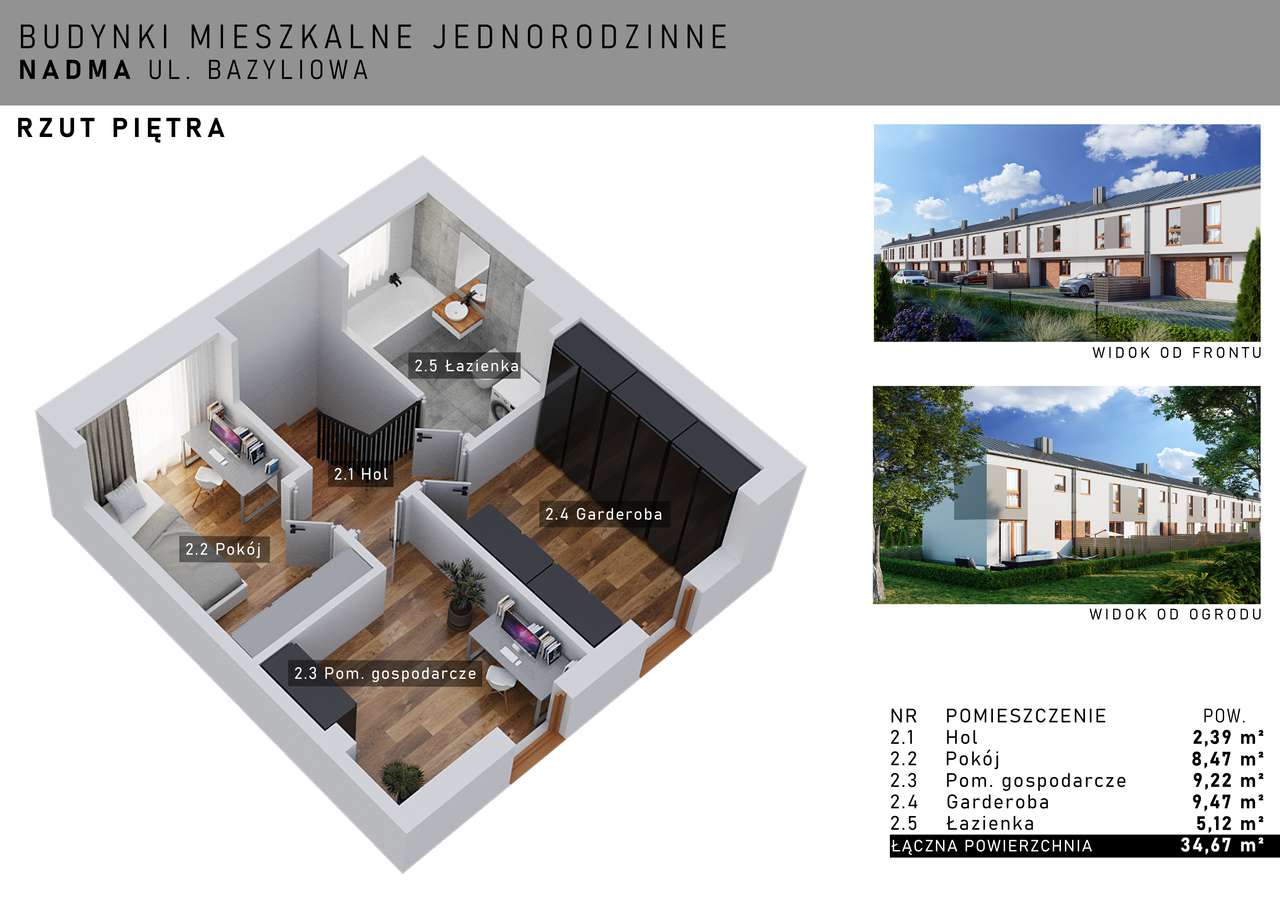 Segment 64,53 m2 ogródek i 2 miejsca postojowe - ul. Bazyliowa, Nadma - Pełny obrazek: 4/5
