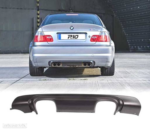 DIFUSOR PÁRA-CHOQUES TRASEIRO PARA BMW E46 LOOK M3 CSL COUPE CABRIO SEDAN SAIDA DUPLA 98-05 - 4