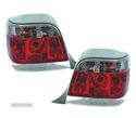 FAROLINS TRASEIROS PARA BMW E36 TOURING 90-99 VERMELHO CROMADO - 1