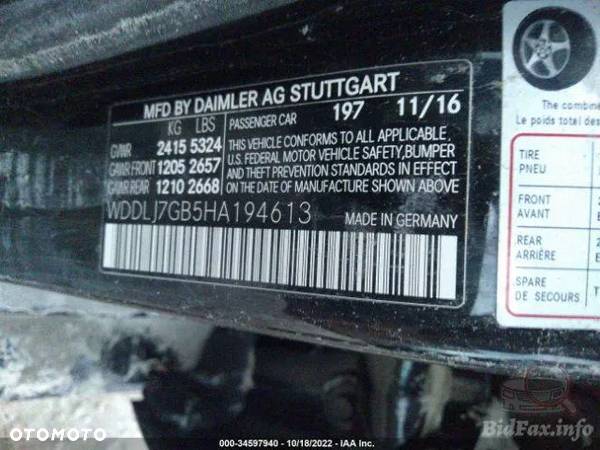 MERCEDES-BENZ CLS W218 63 AMG 5.5L V8 2017 Karoseria Części - 6