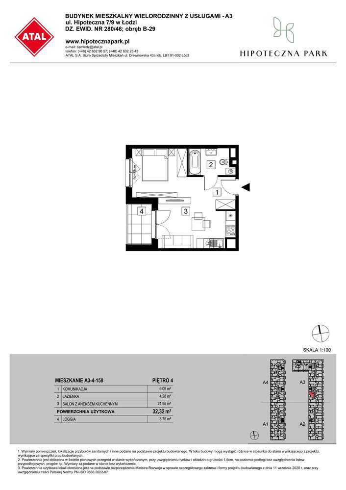 1-pokojowe mieszkanie 32m2 + loggia Bezpośrednio - Pełny obrazek: 2/9