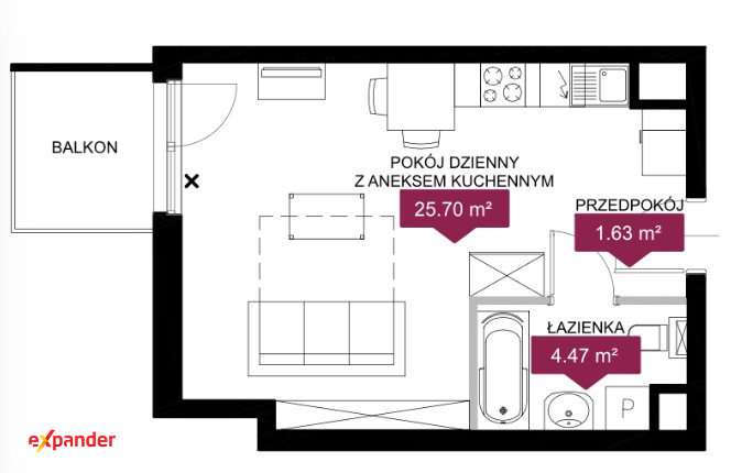Funkcjonalna kawalerka z możliwością podziału .. 1 km od centrum-17