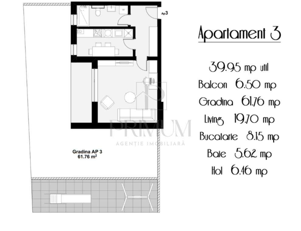 GIROC - 1 Camera - Parter - Bloc nou - Gradina proprie - Imagine principală: 4/4