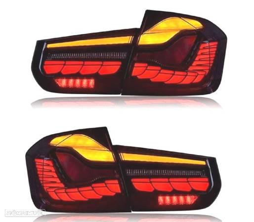 FAROLINS FULL LED PARA BMW SERIE 3 F30 13-18 LIGHT BAR OLED FUMADO - 5