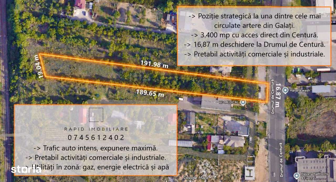 De vânzare - Teren Centura Galati - 3400 m.p - Pt Activitati Economice-1