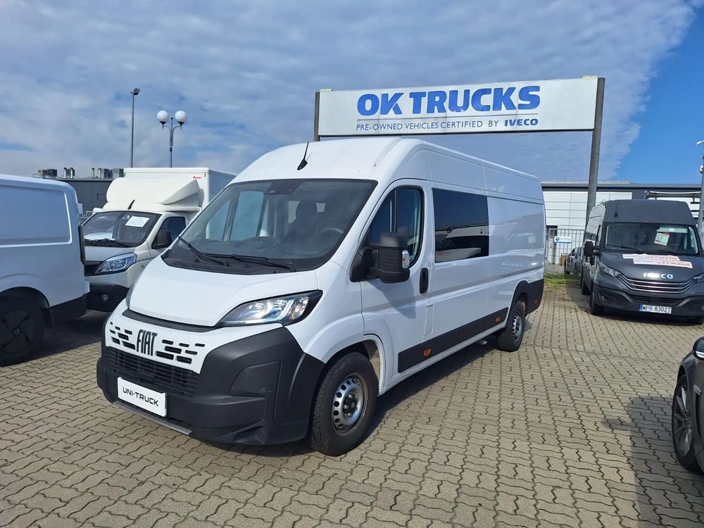Fiat Ducato L4H2 brygadówka / doka / 7 osób / hak 3t / kamera / czujniki / nowa buda Ducato brygadowe - doka - krajowy - serwis ASO - super stan