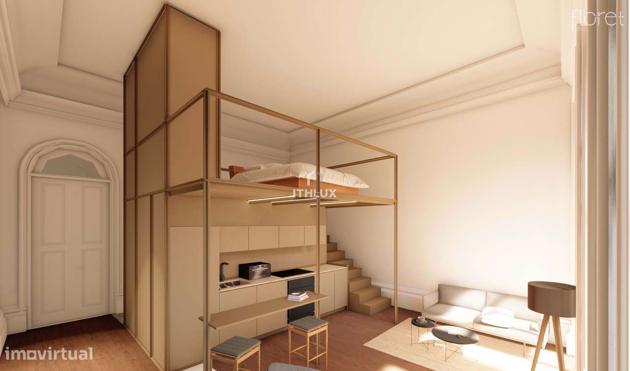 Apartamento T0 c/ mezanino  novo no coração da cidade do Porto na Zona - Grande imagem: 2/9