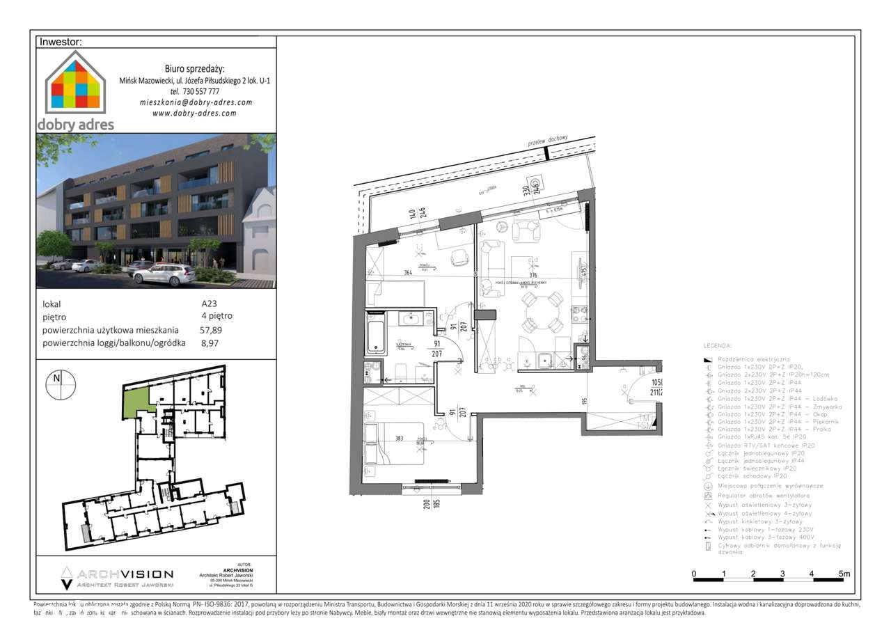 Okrzei 9 | mieszkanie 3-pok. | A23 - Pełny obrazek: 2/12