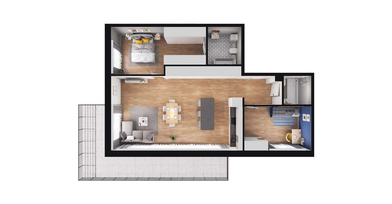 Luksusowe apartmenty z dużym tarasami i ogrodami  - Pełny obrazek: 3/9