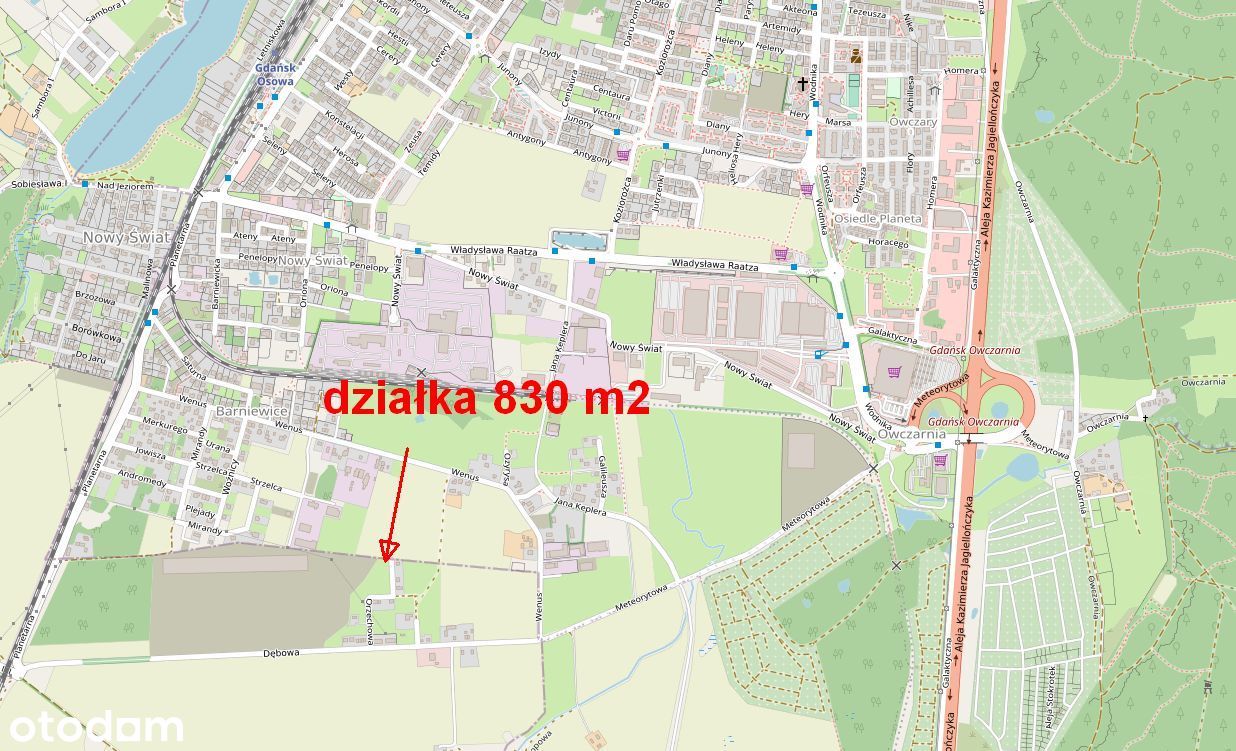 Działka budowlana blisko Osowy