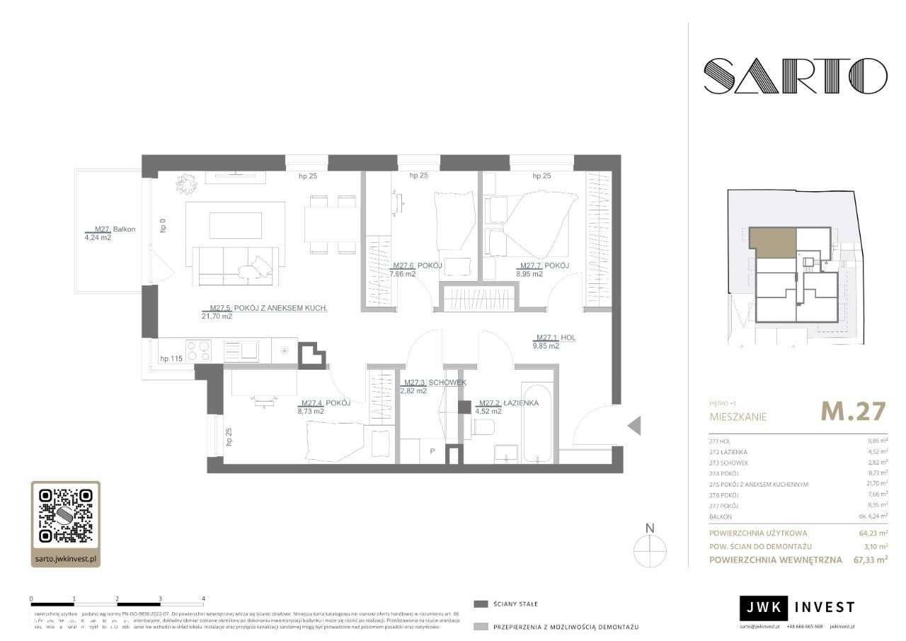 Mieszkanie 3 pokoje Gdynia Obłuże GOTOWE DO ODBIORU-15