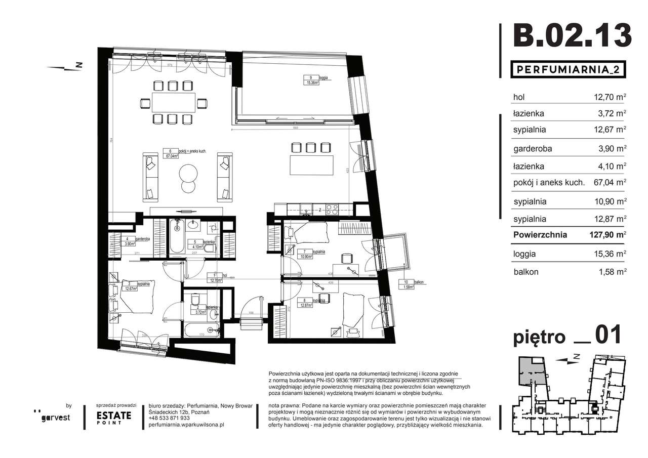 Perfumiarnia 2 | mieszkanie 127,86  m² | B.02.13 - Pełny obrazek: 2/7
