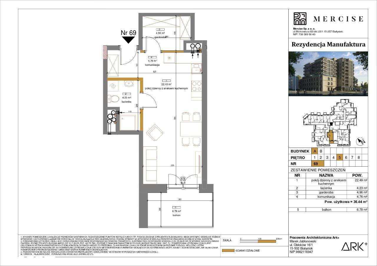 Rezydencja Manufaktura | Apartament 1-pok. | A69 - Pełny obrazek: 2/16