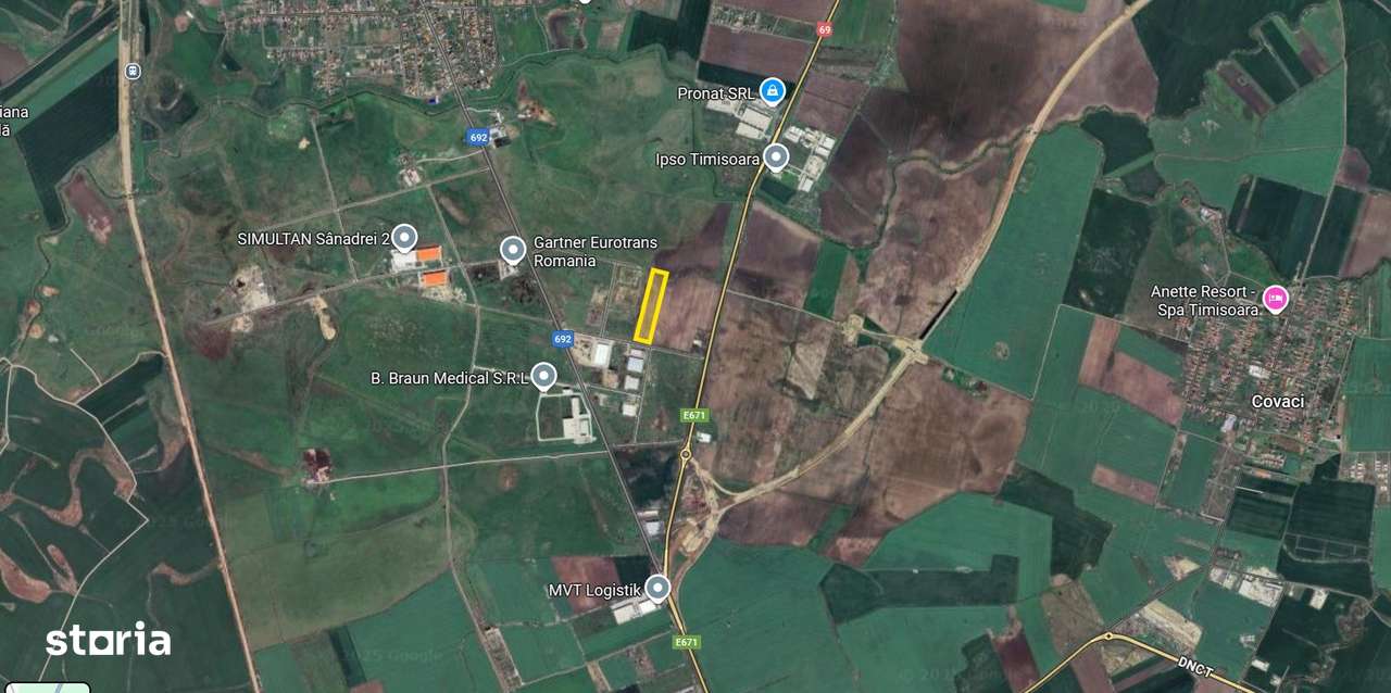 Teren industrial 40.000 mp – Sanandrei, Timiș, cu acces la DN69 și  A1-1