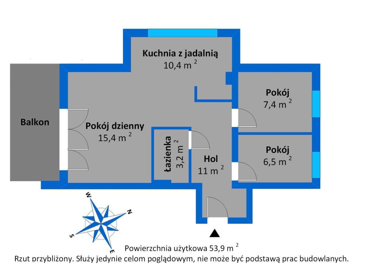 3pokoje, parter, parking, balkon, bez nakładów.-9