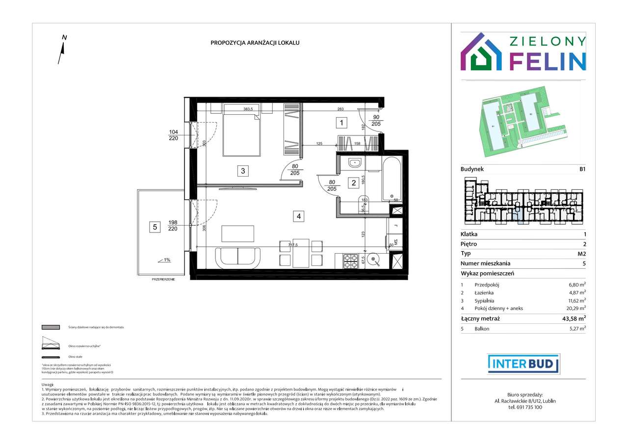 2-pokojowe mieszkanie 43m2 + balkon Bezpośrednio - Pełny obrazek: 2/9