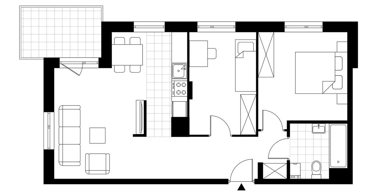 3-pokojowe mieszkanie 58m2 + balkon Bezpośrednio - Pełny obrazek: 3/8