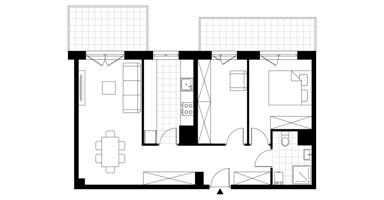 3-pokojowe mieszkanie 58m2 + 2 balkony - Pełny obrazek: 3/8