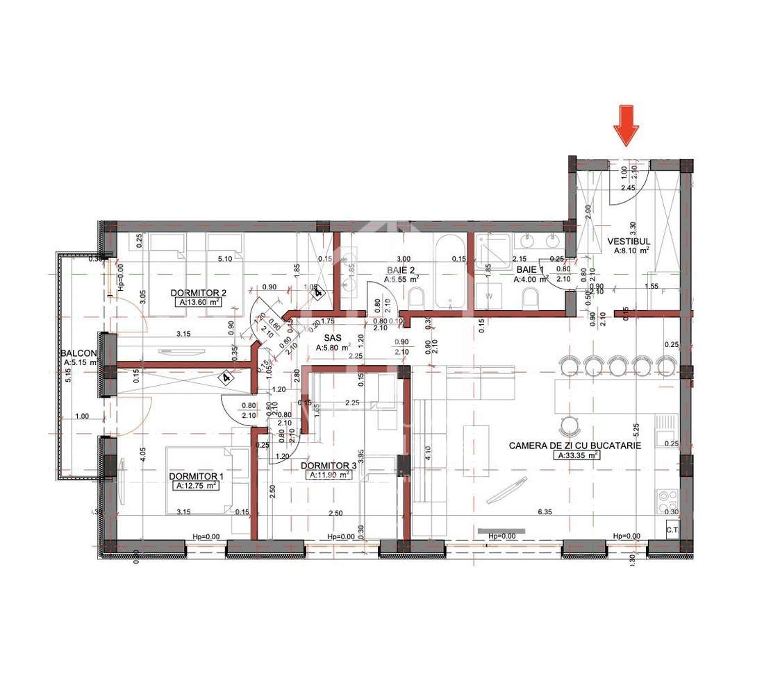 Apartament cu 4 camere, 95mp utili, balcon 5mp, la cheie, Arhitectilor - Imagine principală: 4/14