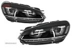 Faruri LED VW Golf 6 VI (2008-2013) Design Golf 7 3D U Design Semnal LED Dinamic- livrare gratuita - 1