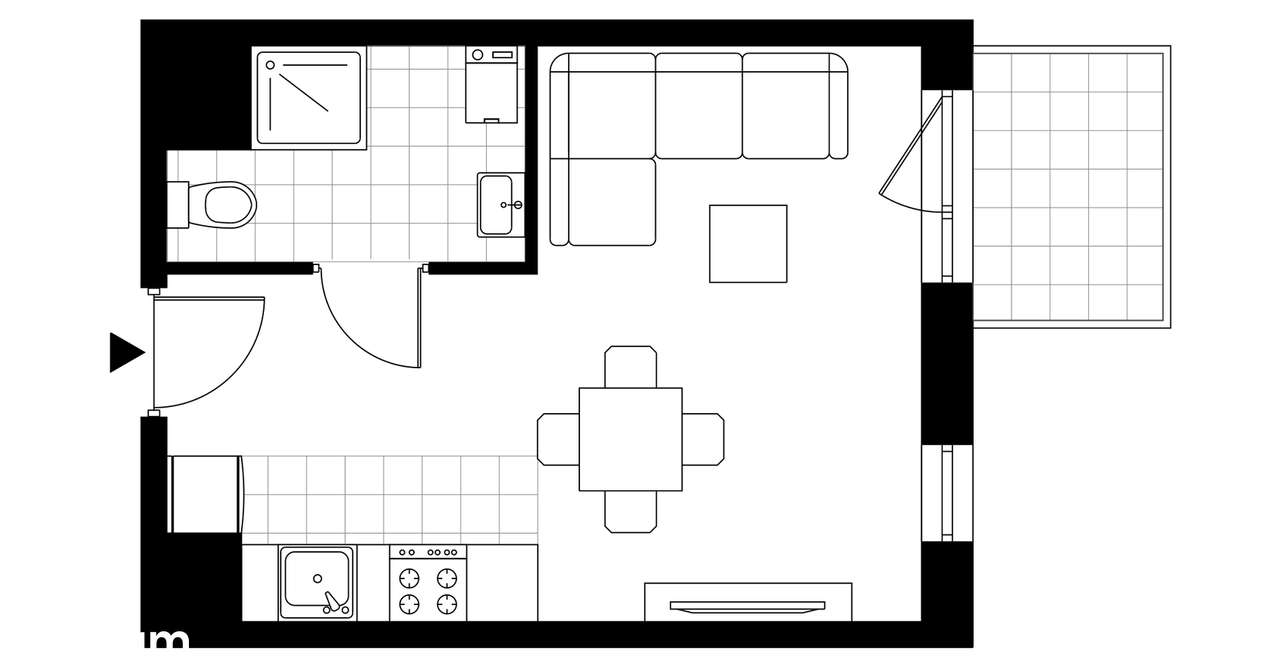 1-pokojowe mieszkanie 25m2 + balkon - Pełny obrazek: 4/9