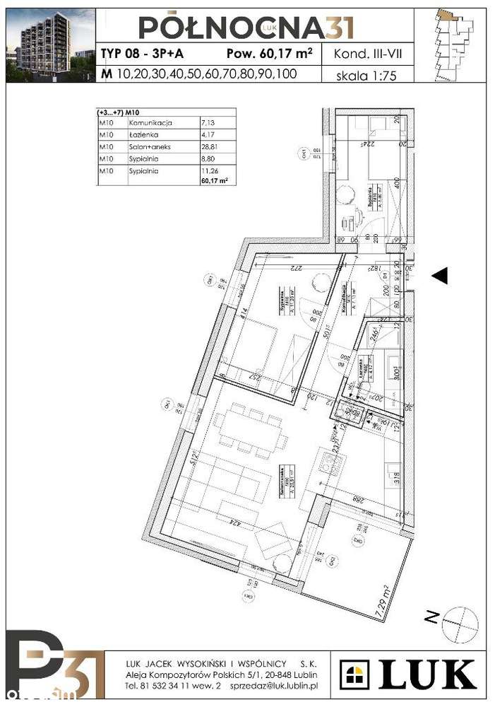 Mieszkanie nr 100 - Pełny obrazek: 2/7