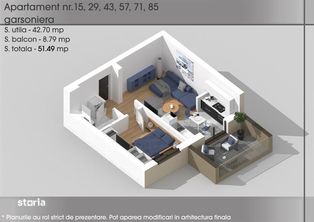 Apartament 2 camere tip Studio-Titan-1 Decembrie-Parcul Teilor