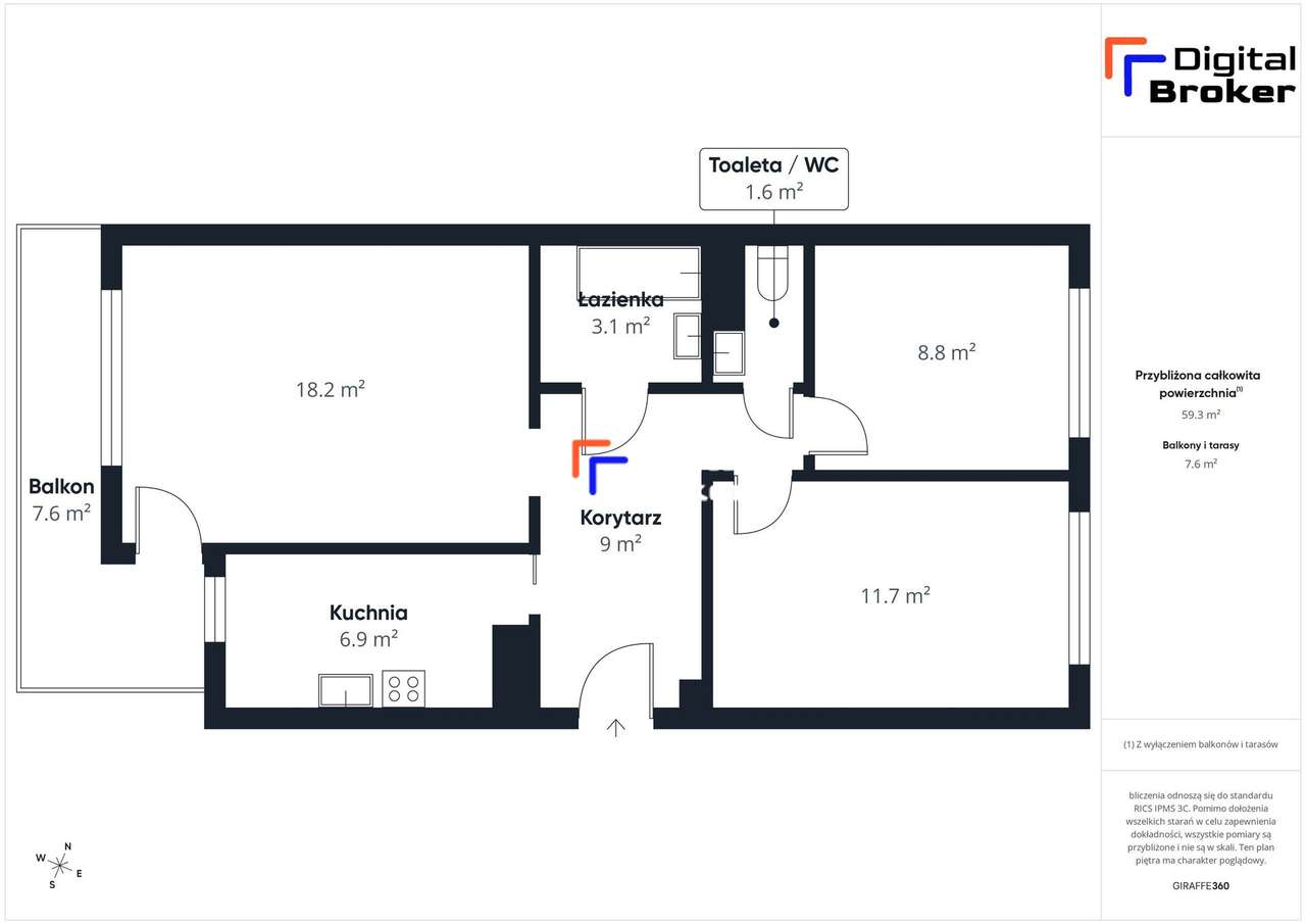 3 pokoje - 60,6 m² - Białołęka - piwnica
