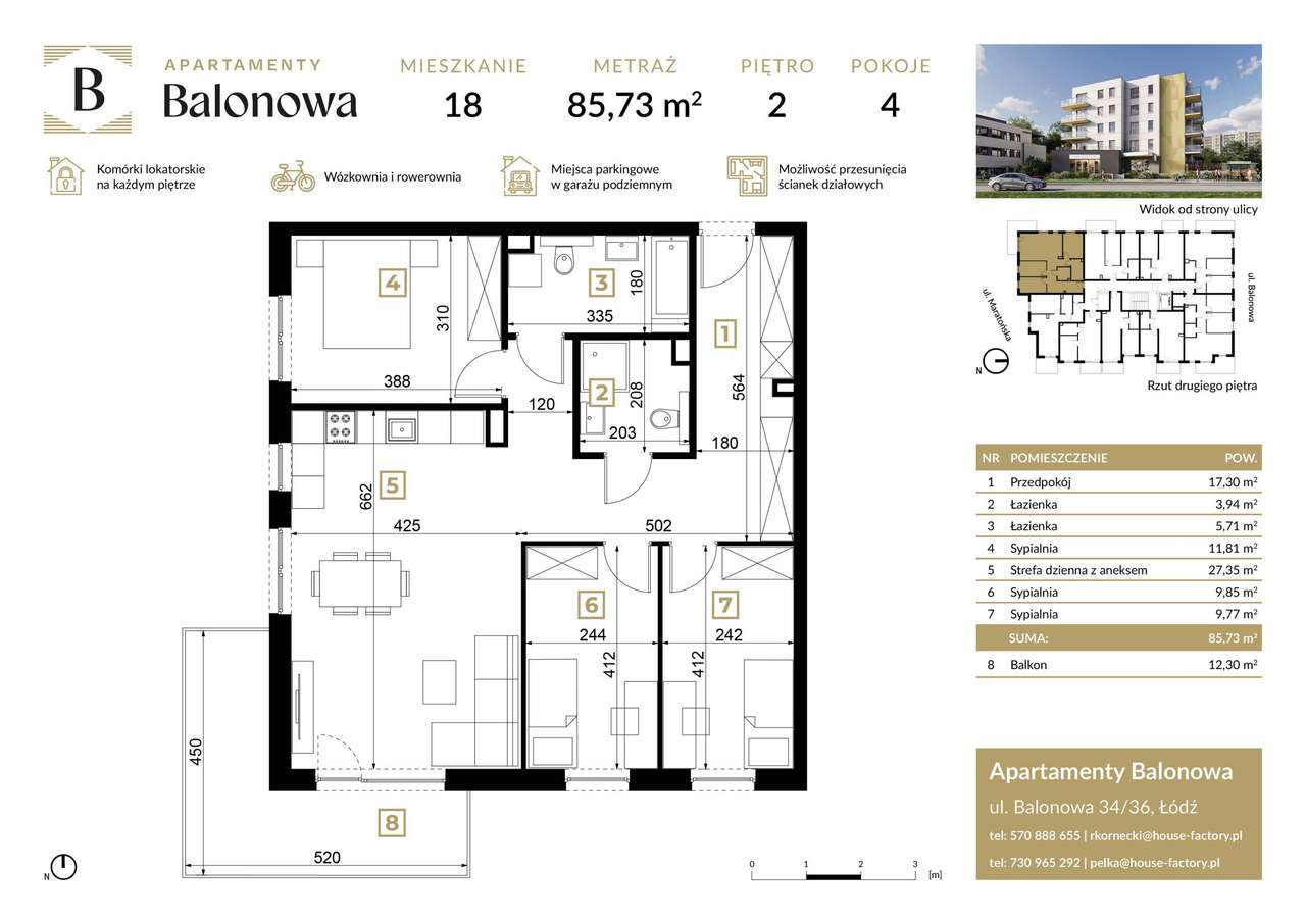 Apartamenty Balonowa  | mieszkanie 4-pok. | 18 - Pełny obrazek: 2/9