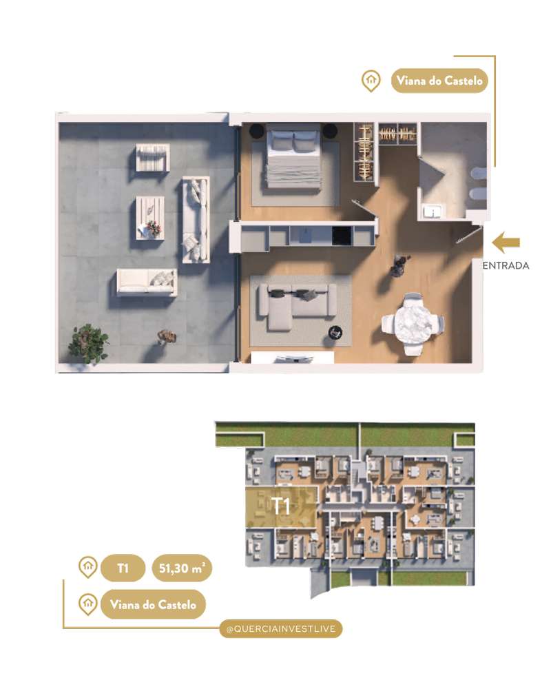 Apartamento T1 novo | Condomínio com piscina | Viana do Castelo-9