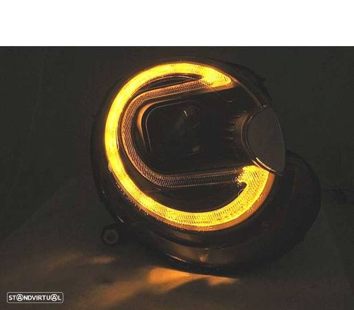 FARÓIS XENON LED PARA MINI COOPER 06-14 PRETO - 3