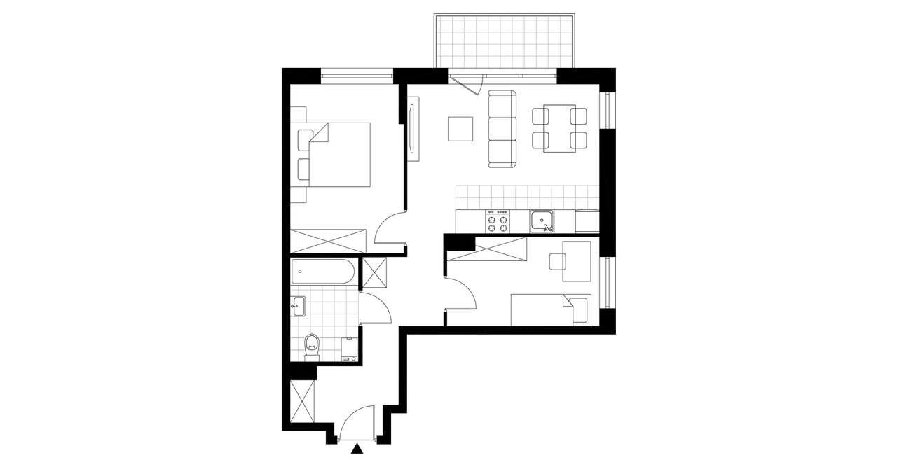 3-pokojowe mieszkanie 51m2 + balkon Bezpośrednio - Pełny obrazek: 3/8