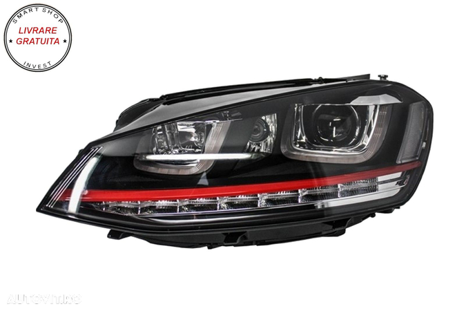Faruri 3D LED VW Golf 7 VII (2012-2017) R20 GTI Design Semnal Dinamic LED- livrare gratuita - 6