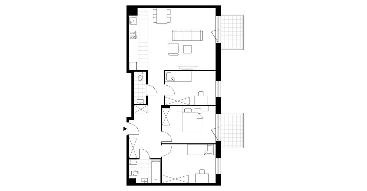 4-pokojowe mieszkanie 87m2 + 2 balkony - Pełny obrazek: 3/8