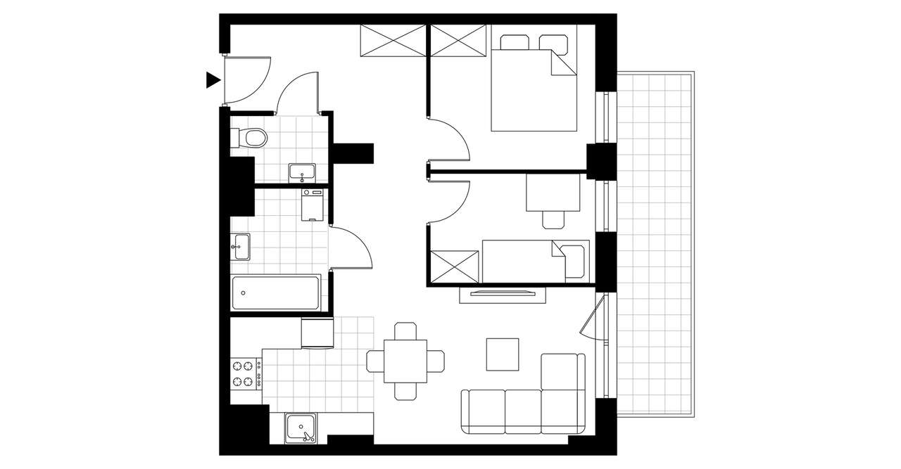3-pokojowe mieszkanie 51m2 Bezpośrednio - Pełny obrazek: 3/8