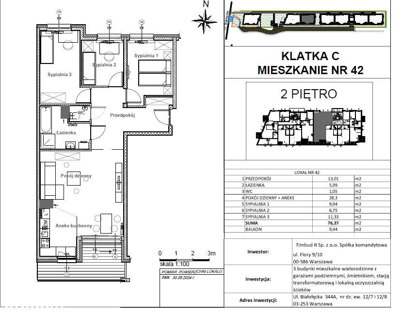 NOWE, ODDANE DO UŻYTKOWANIA, BLISKO KANAŁU ŻERAŃSKIEGO 4-pok. 76,37m2-5