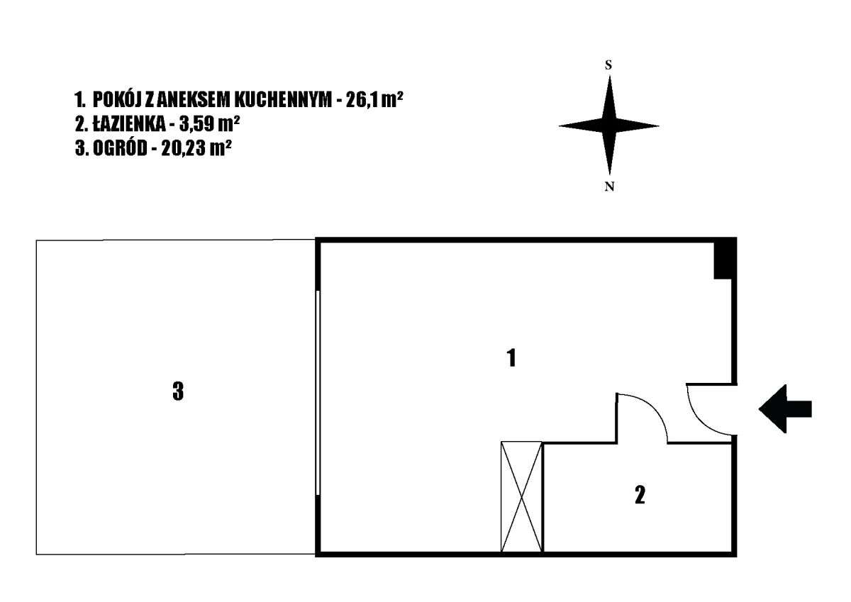 Kawalerka z ogródkiem + miejsce parkingowe!-1