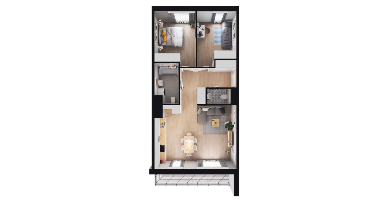 3-pokojowe mieszkanie 64m2 + loggia Bez Prowizji - Pełny obrazek: 2/8