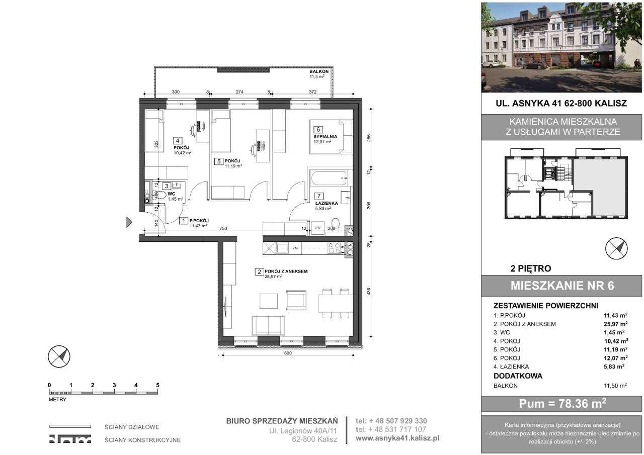 Mieszkanie nr 6 w Kamienicy Asnyka 41 - Pełny obrazek: 2/7