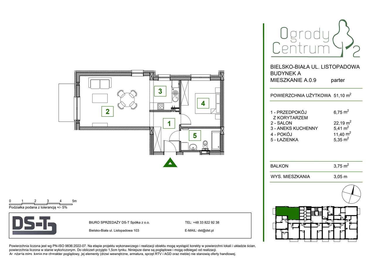 Ogrody centrum 2 | mieszkanie 2-pok. | A.0.9 - Pełny obrazek: 2/9