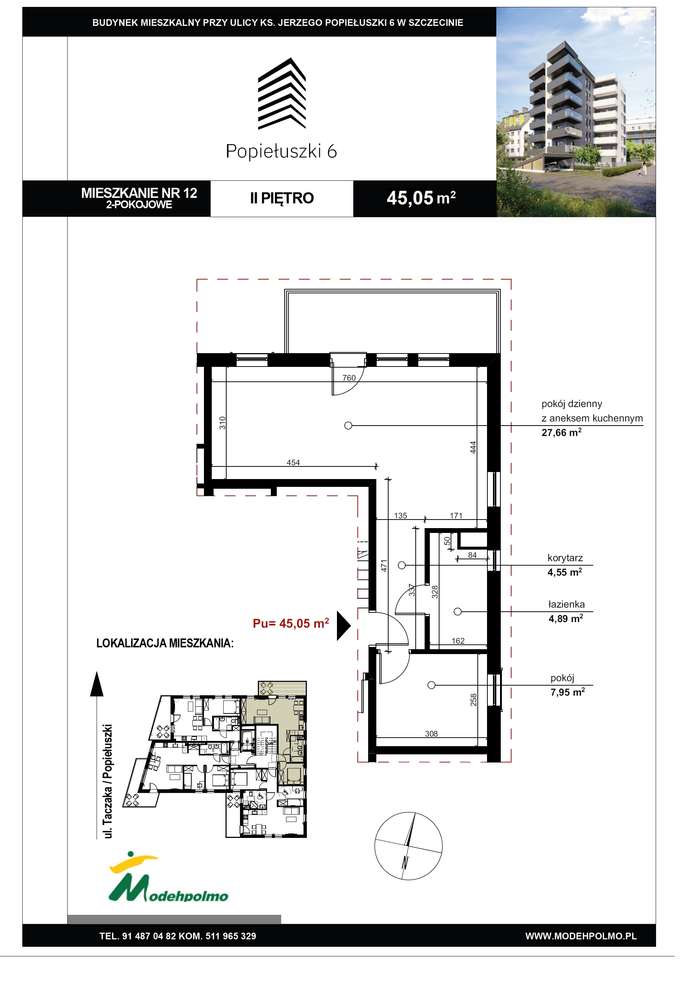 Popiełuszki 6- mieszkanie nr 12 - Pełny obrazek: 2/12