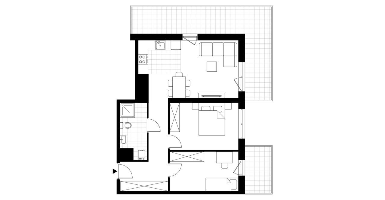 3-pokojowe mieszkanie 59m2 + 2 balkony - Pełny obrazek: 3/8