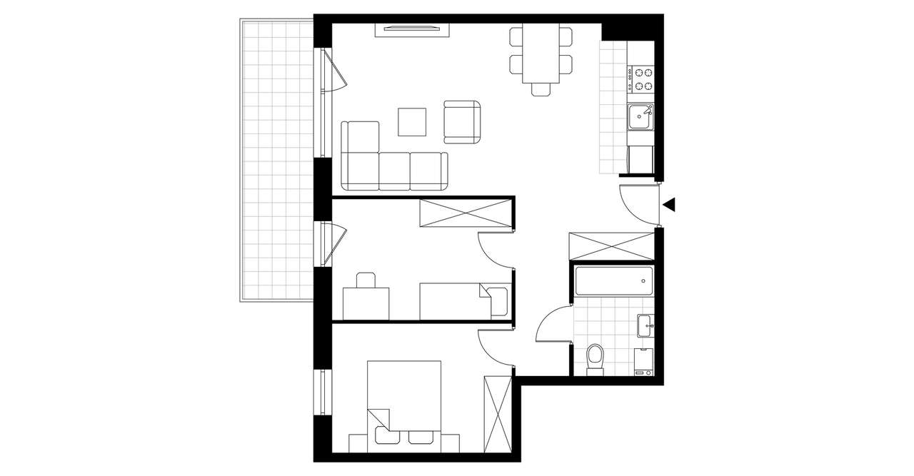 3-pokojowe mieszkanie 56m2 + balkon - Pełny obrazek: 4/9