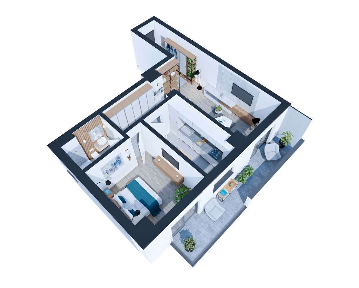 ADAMANT ECLYPSE, 2 camere decomandat, TIP 2E, 68.2mp - Imagine principală: 2/15