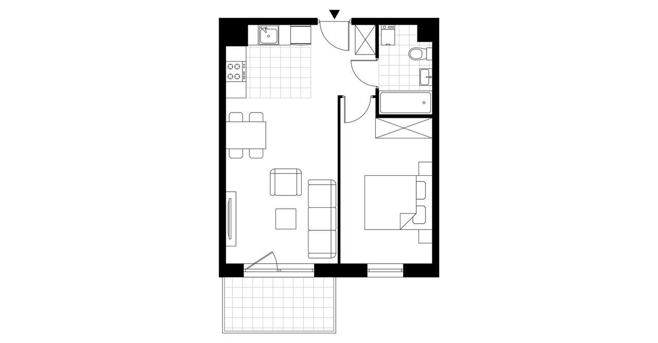 2-pokojowe mieszkanie 43 m² + balkon Bezpośrednio - Widok 4