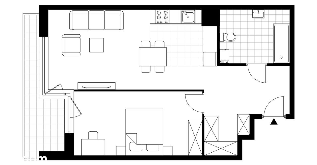 2-pokojowe mieszkanie 57m2 + balkon - Pełny obrazek: 4/9