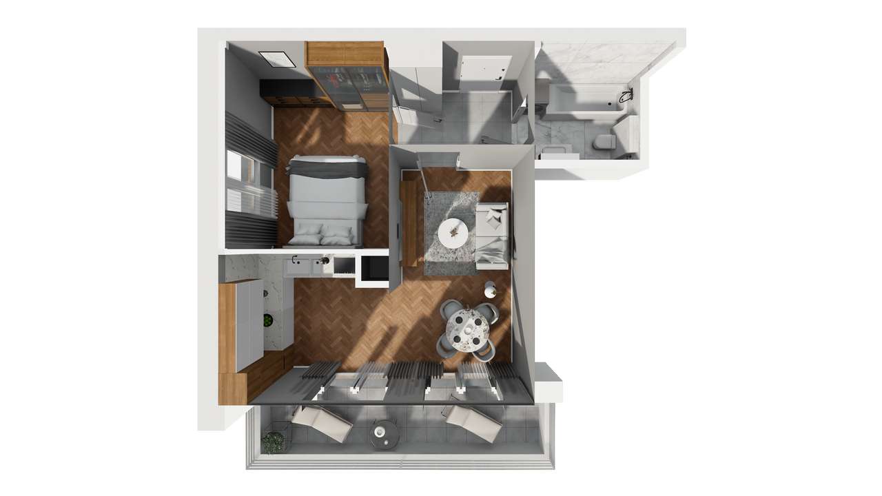 2-pokojowe mieszkanie 43,99 m² | Banacha 12 | Nr 33