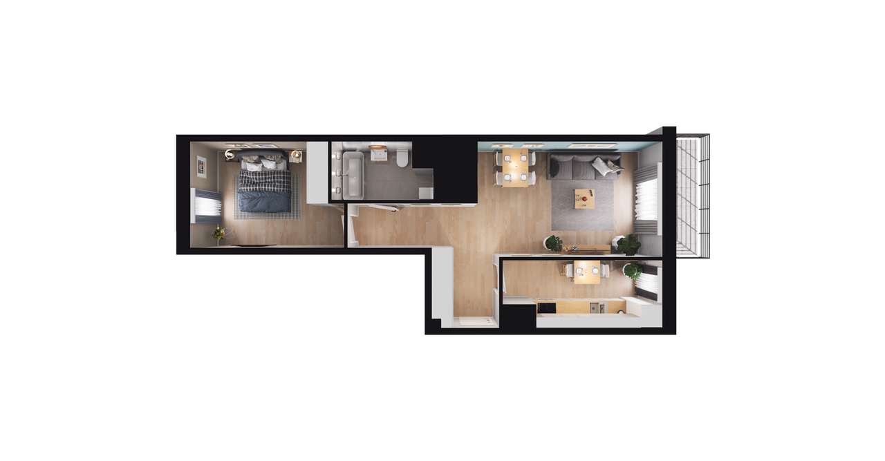 Nowy Wyszogród | mieszkanie 2-pok. | C1_B45 - Pełny obrazek: 3/7